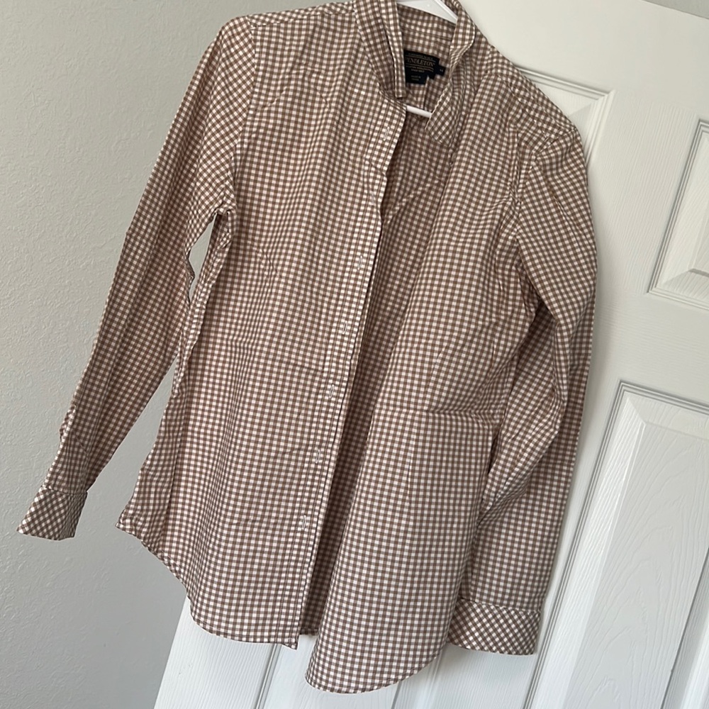 Pendleton Plaid Neutral Button Down, Size M - image 1